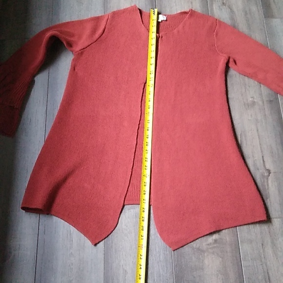 LOFT RUST COLOR RUFFLE SLEEVE SWEATER/CARDIGAN/SHRUG - Picture 6 of 7